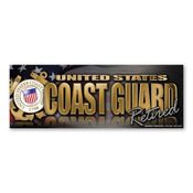 Coast Guard Retired Chrome Bumper Strip Magnet