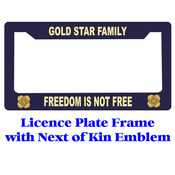 Next of  Kin Gold Star Licence Plate Frame