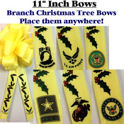 11 Inch Branch Holiday Ribbon Bow