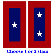 Veterans Static Cling Decal 3" X 6" 1 or 2 stars
