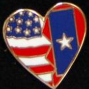 Veterans Flag Heart Pin
