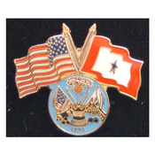 Army Pin with Crossed US/Service Flags