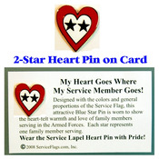 2-Star Service Flag Heart Pin