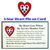 5-Star Service Flag Heart Pin