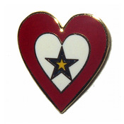 Service Flag Heart Pin with Gold Star