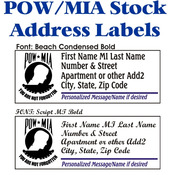 POW/MIA Stock Address Labels