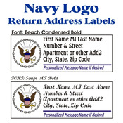 Navy Logo Stock Address Labels
