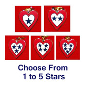 Service Flag Heart Charm with 24" Chain 