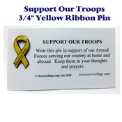 Support our Troops Yellow Ribbon Pin